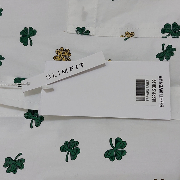 NWT!!! Eighth Ave XL Shamrock Buttom Up - Picture 3 of 4